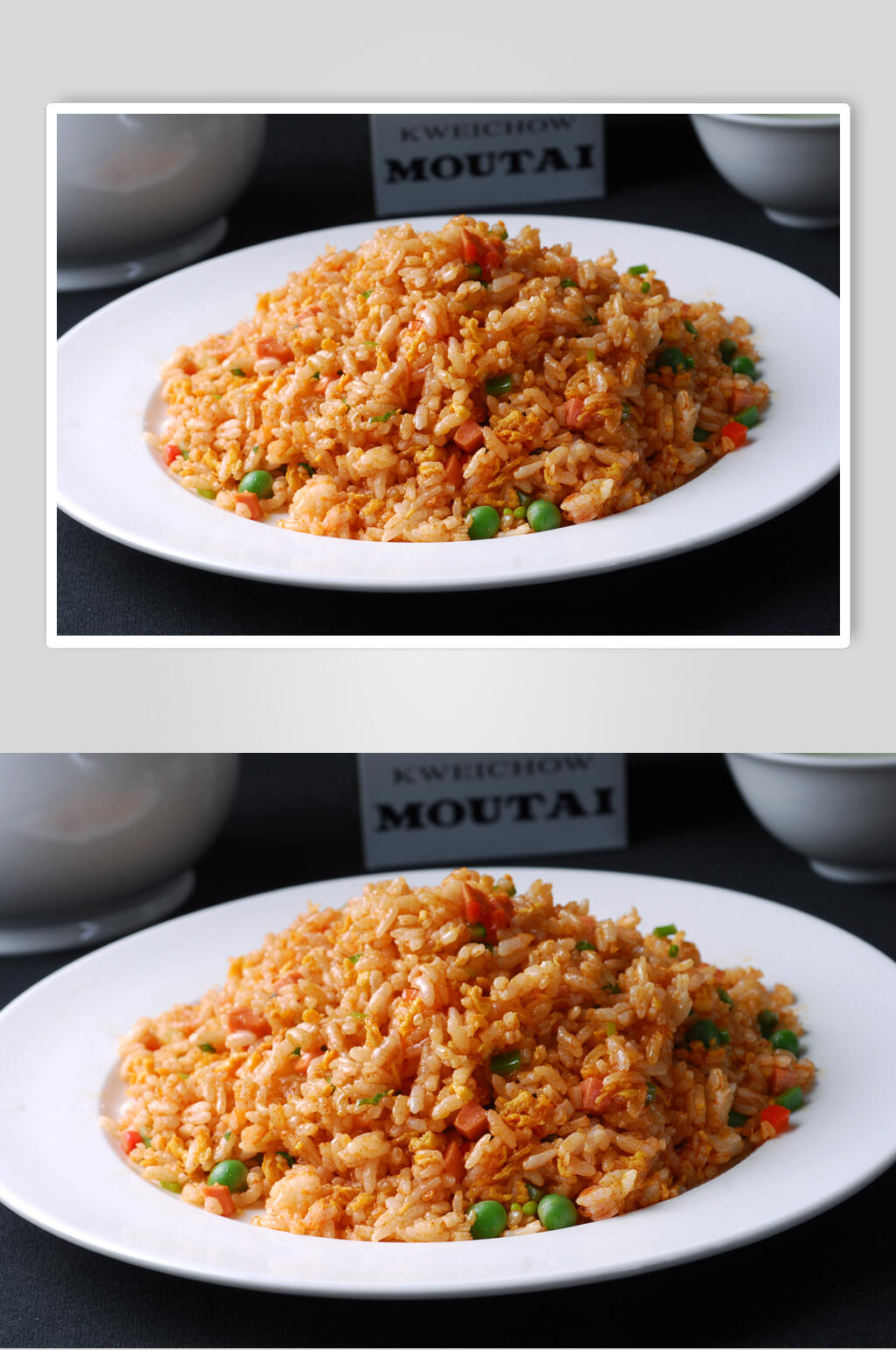 白色盘子炒饭图片素材