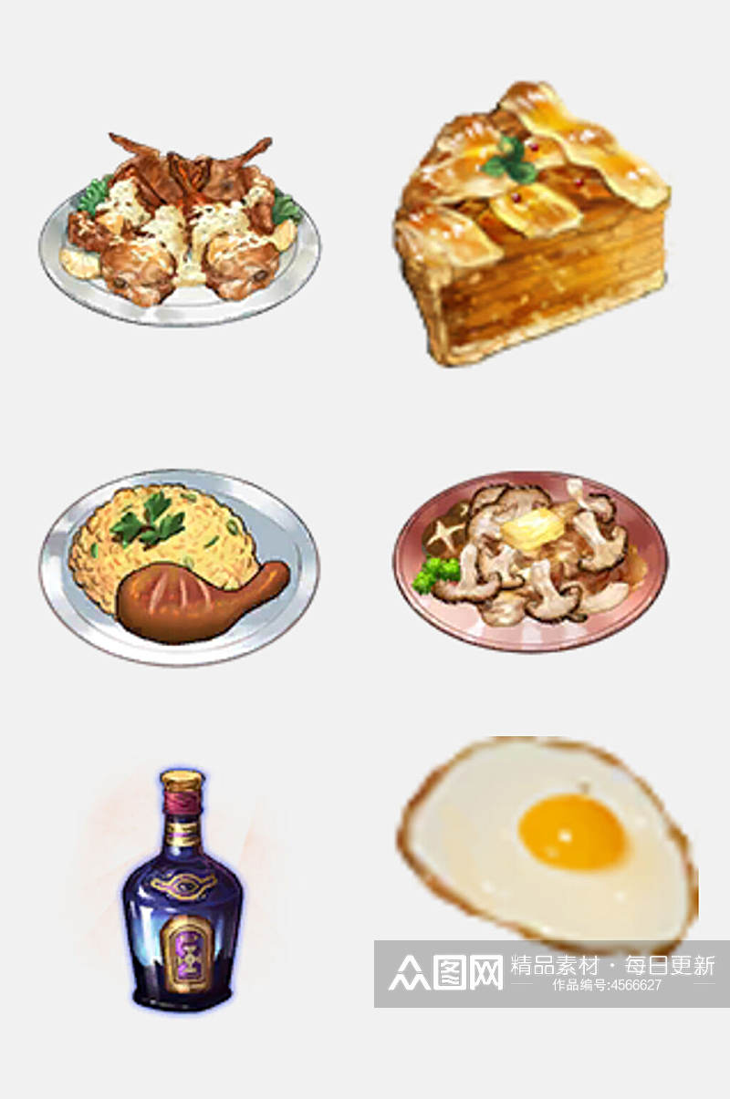 创意荷包蛋写实手绘食物免抠素材素材