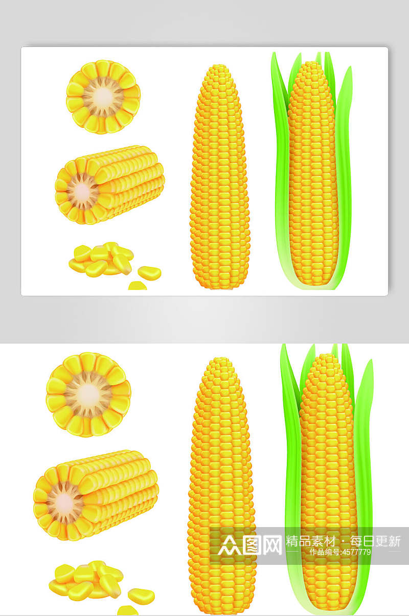 精致卡通玉米矢量素材素材