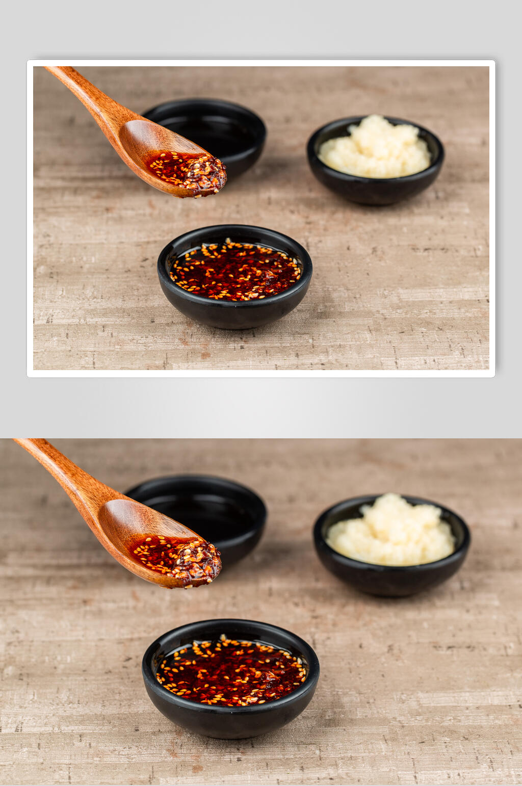 辣椒碟木桌面烫菜摆拍图片素材