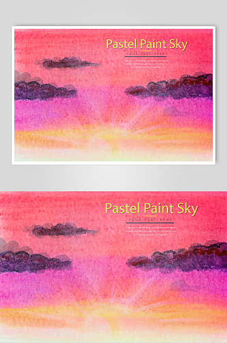 创意英文手绘天空云朵矢量素材