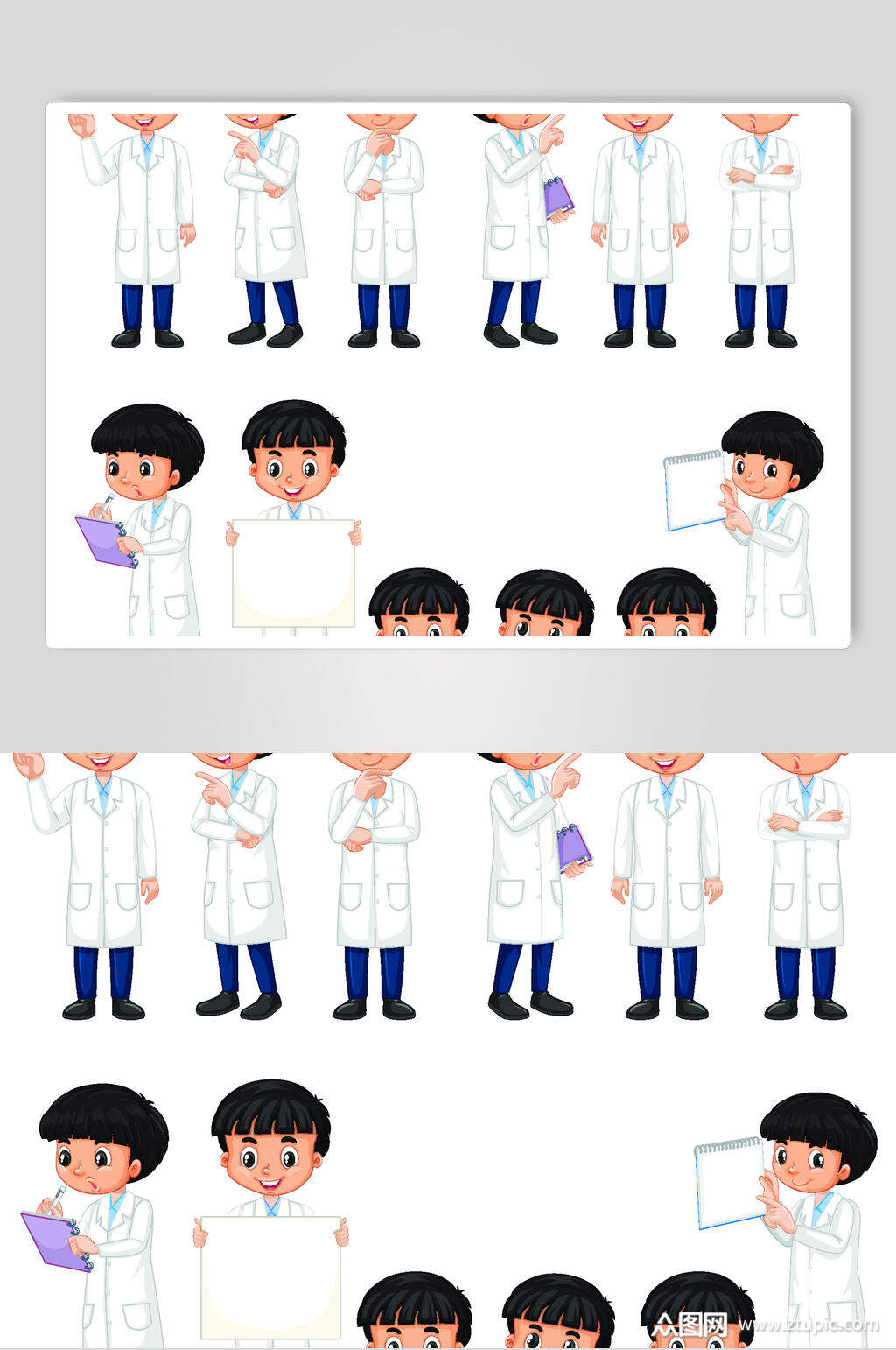 白色科学家人物角色矢量素材模板下载-编号4594127-众图网