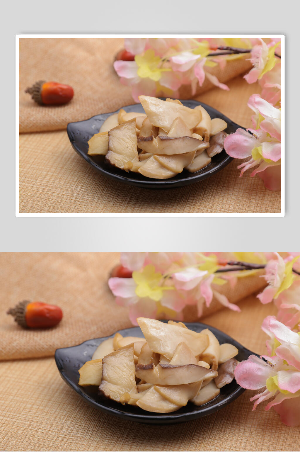 杏鲍菇炒饭食品高清图片素材