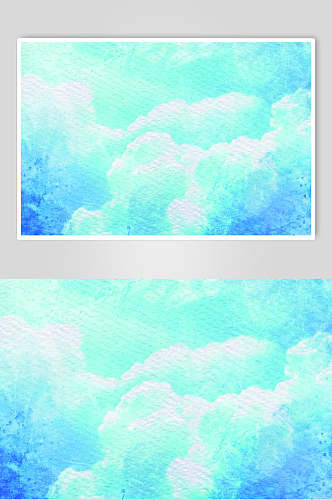 水彩风手绘天空云朵矢量素材