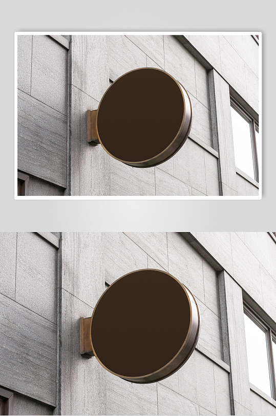 咖啡色空白招牌门店logo样机