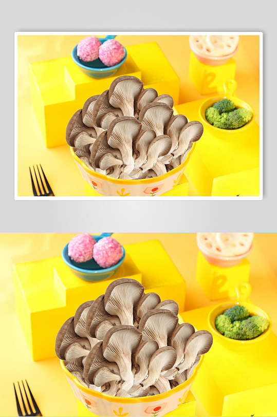 香菇明亮黄底麻辣烫菜图片