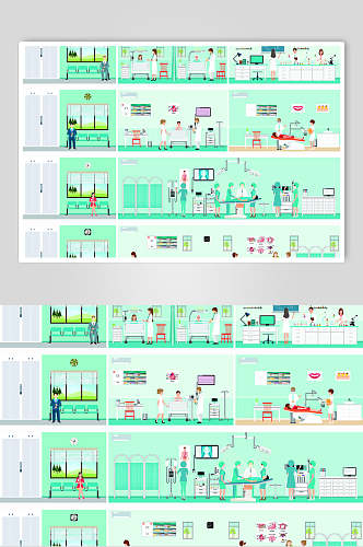 楼层医院医疗矢量素材
