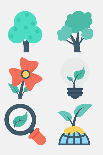 植物花草护理卡通图标免抠设计素材