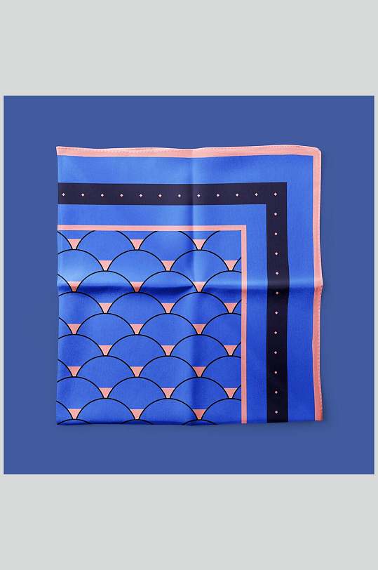 蓝色高级丝巾方巾样机