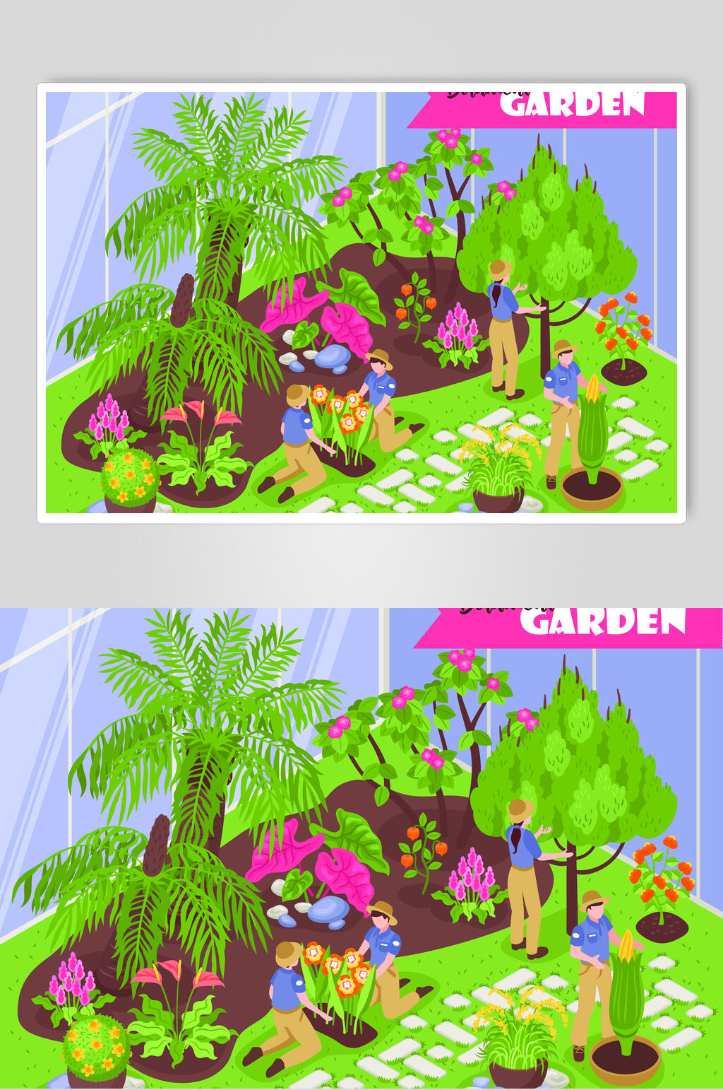 时尚植物花圃花园矢量设计素材素材