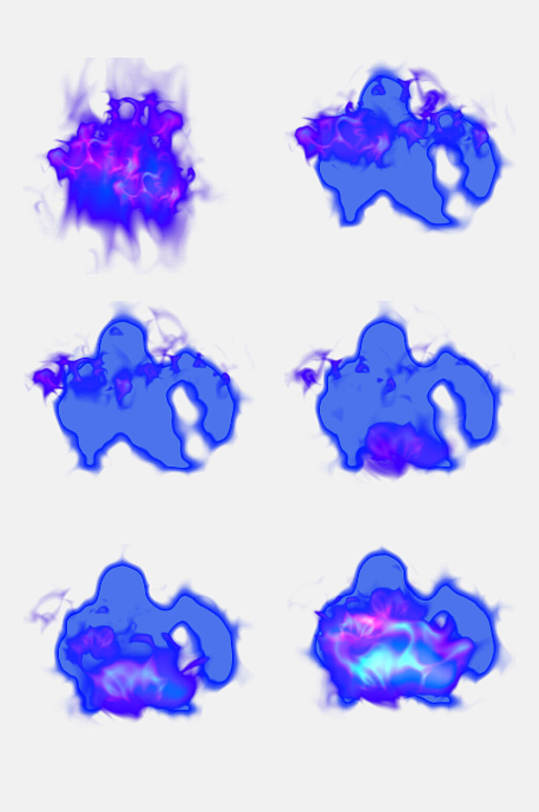 蓝色刀光剑气免抠素材