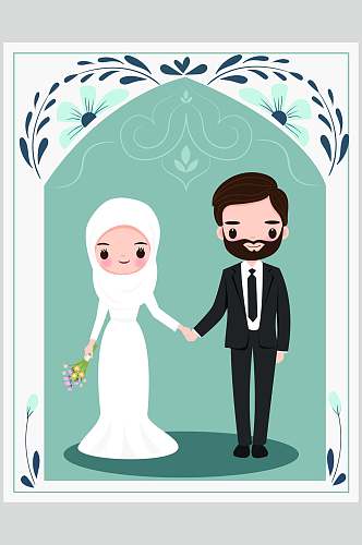 婚礼阿拉伯人物矢量素材