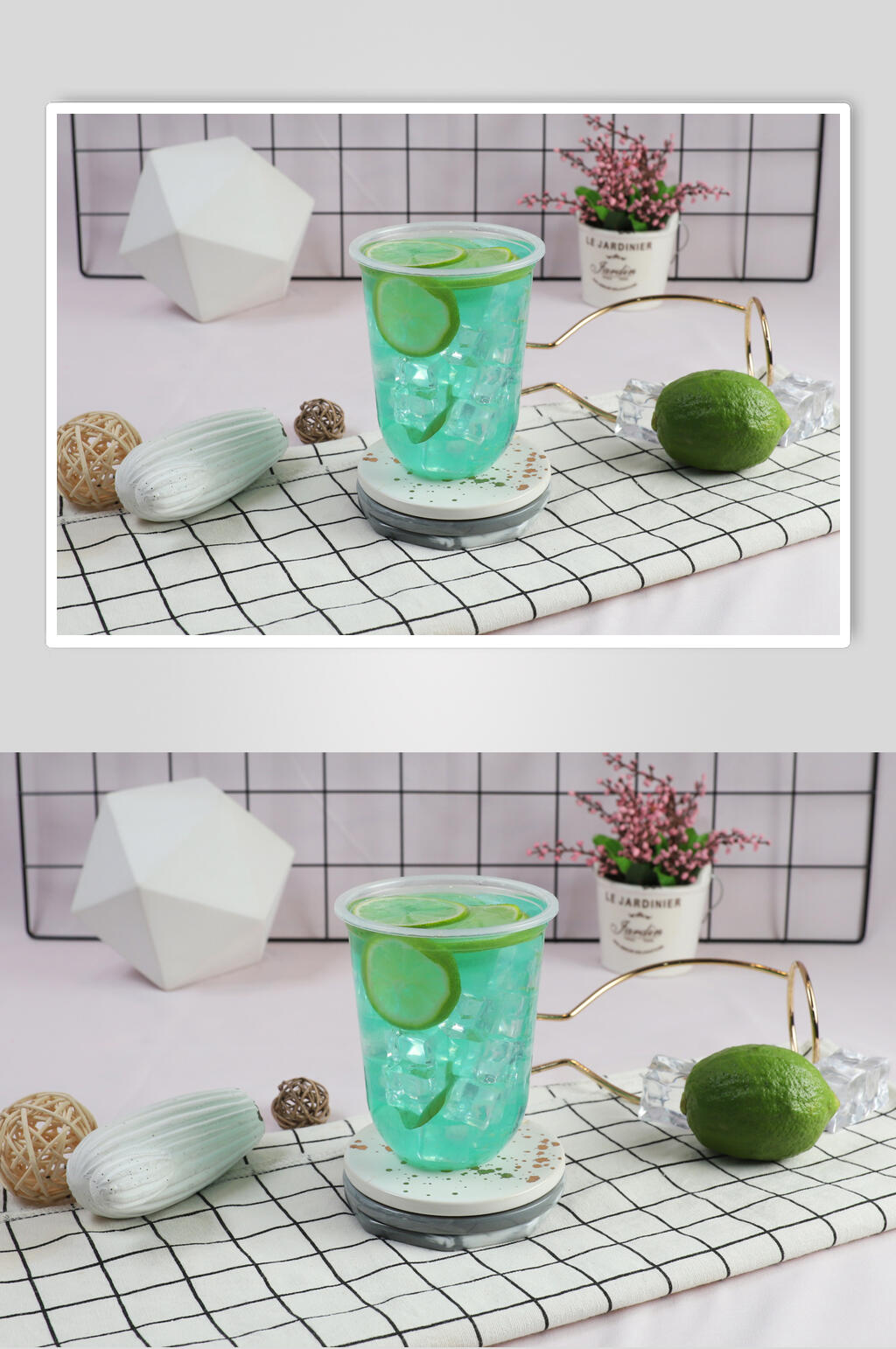 浅蓝色清新奶茶饮品摄影图片素材