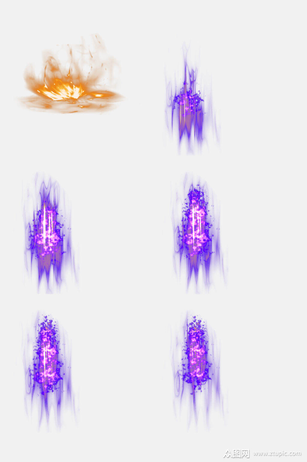 紫色游戏魔法技能免抠设计素材素材