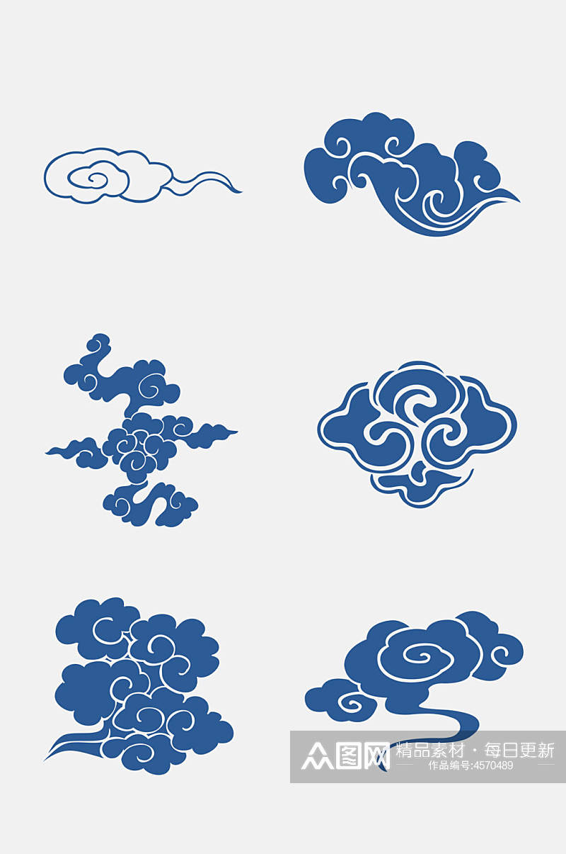 中式传统祥云纹免抠素材素材