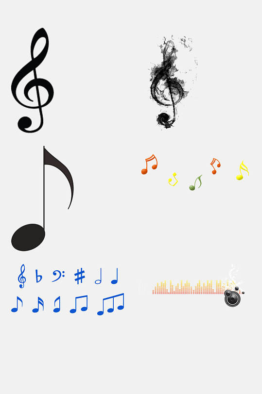 唯美音乐符号免抠设计素材