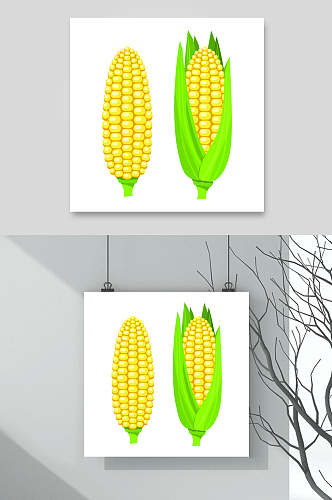 创意手绘卡通玉米矢量素材