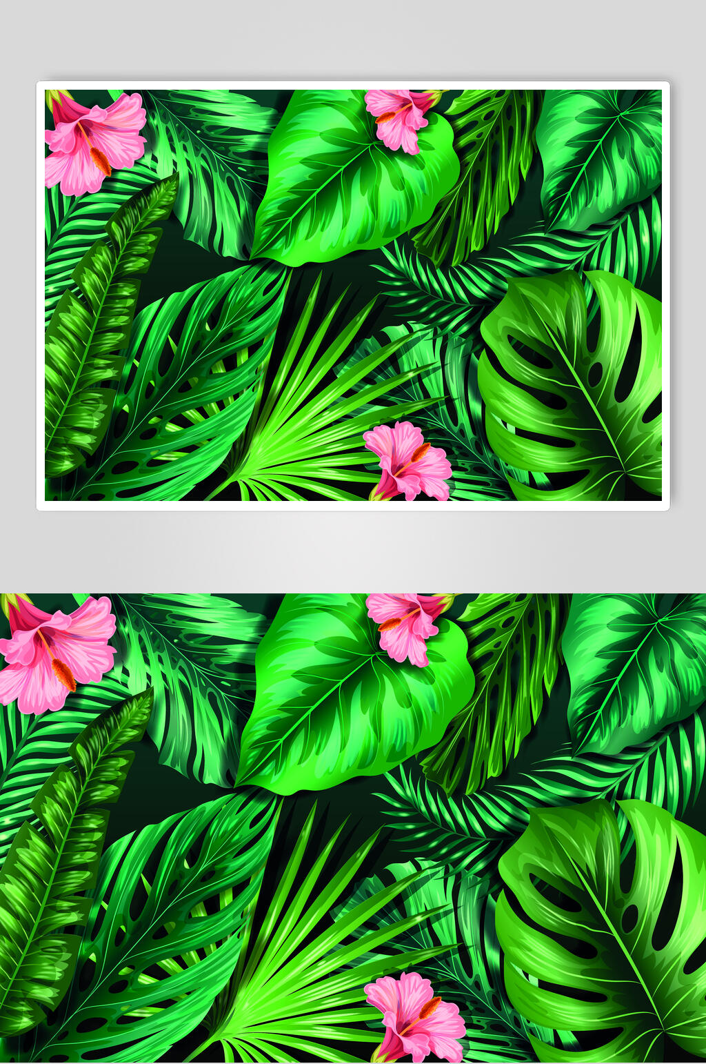清新矢量夏日植物插画素材素材