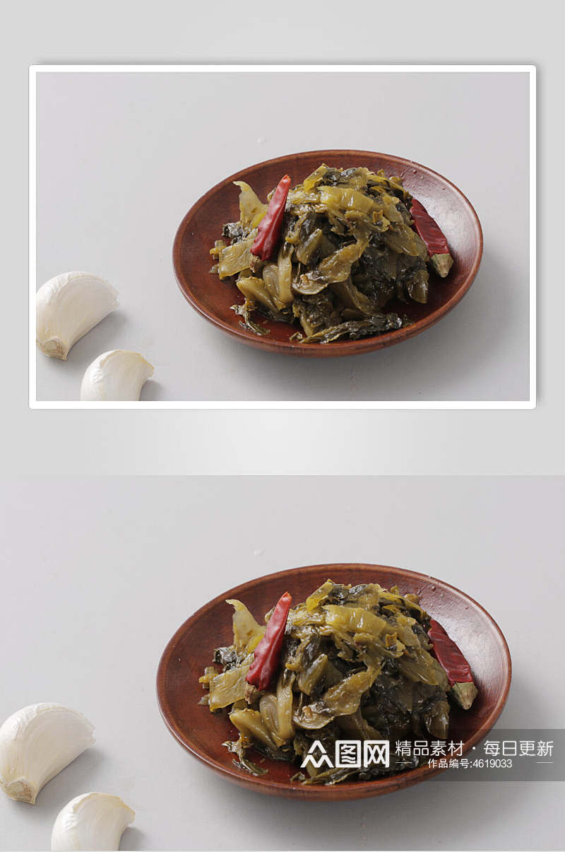 酸菜简约木盘底烫菜图片素材