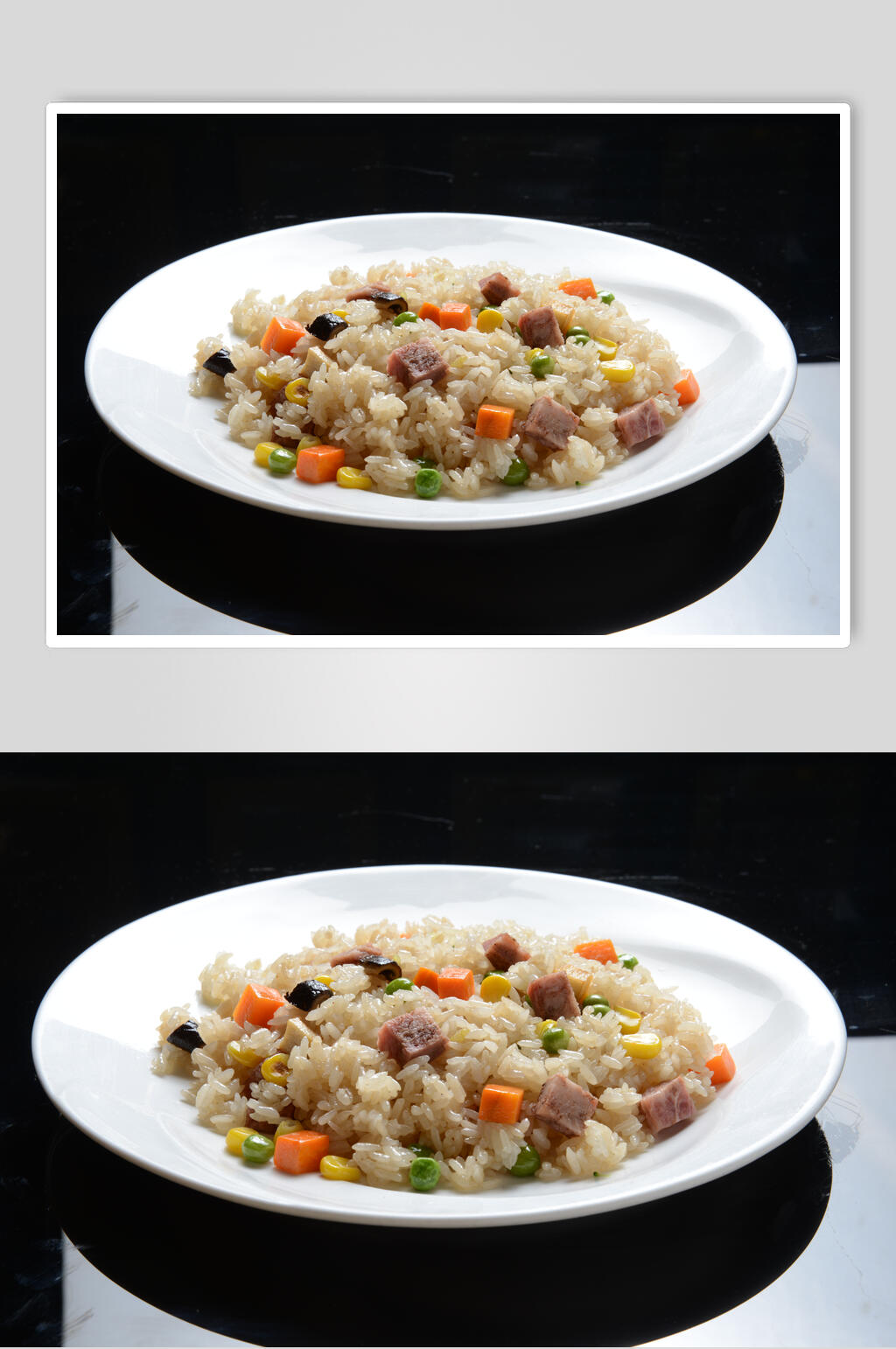 火腿炒饭食品摄影图片素材