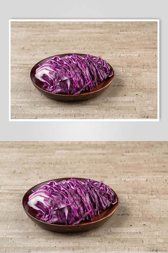 紫甘蓝木桌面烫菜摆拍图片