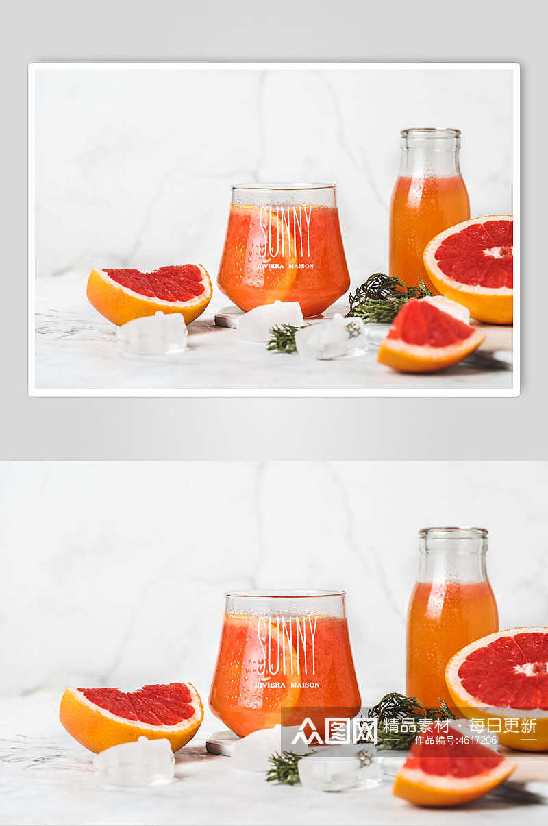 玻璃杯子血橙清新奶茶饮品摄影图片素材