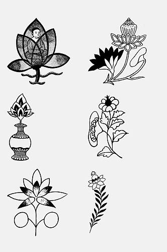 植物花卉隋唐五代古典纹样免抠素材