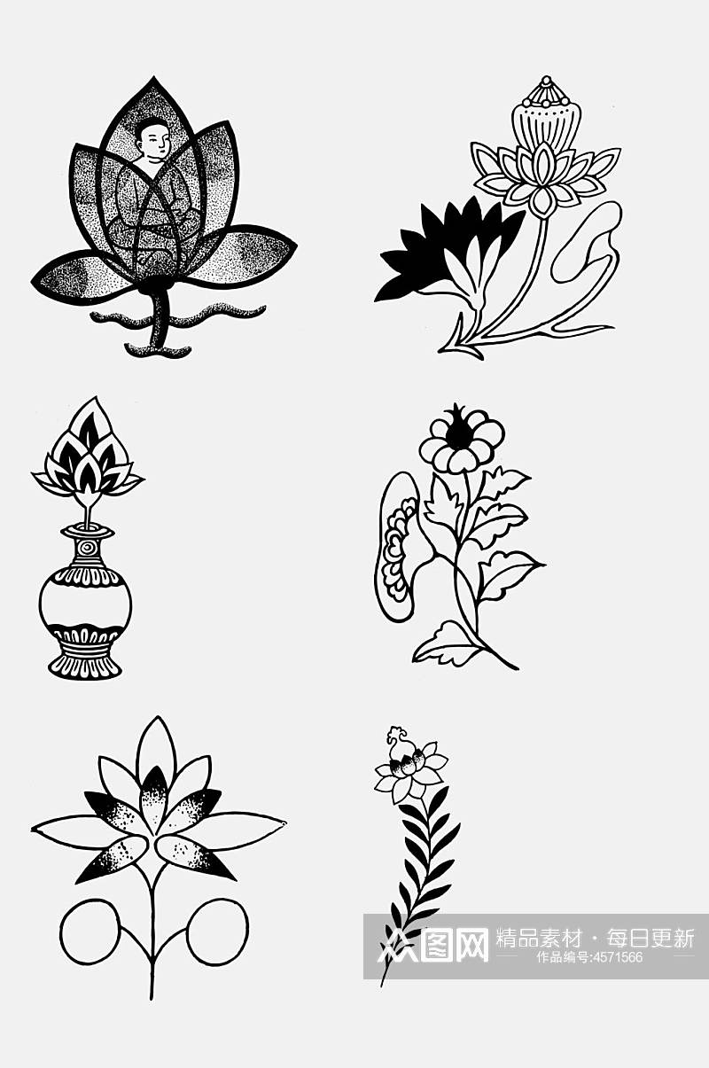植物花卉隋唐五代古典纹样免抠素材素材