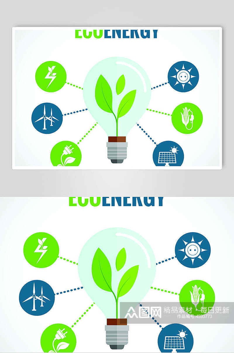 灯泡绿色环保电力矢量素材素材