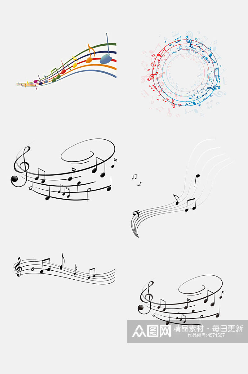 创意音乐符号免抠设计素材素材