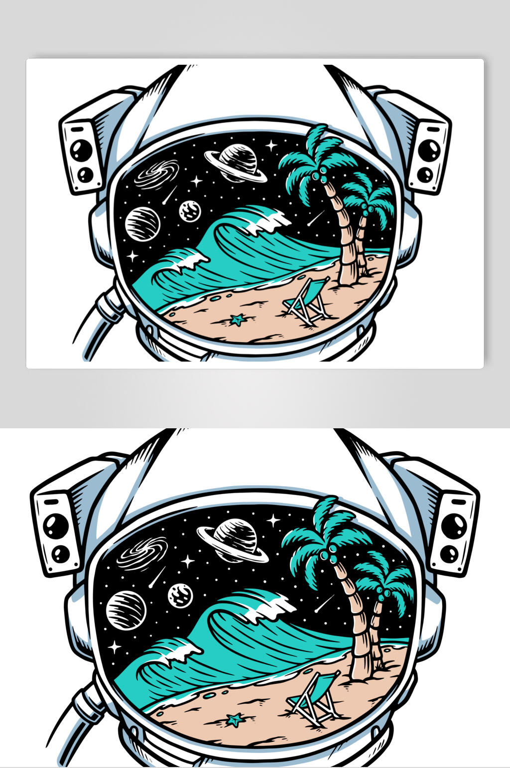大海星球探险宇航员矢量素材素材