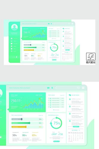 渐变科技后台矢量UI设计