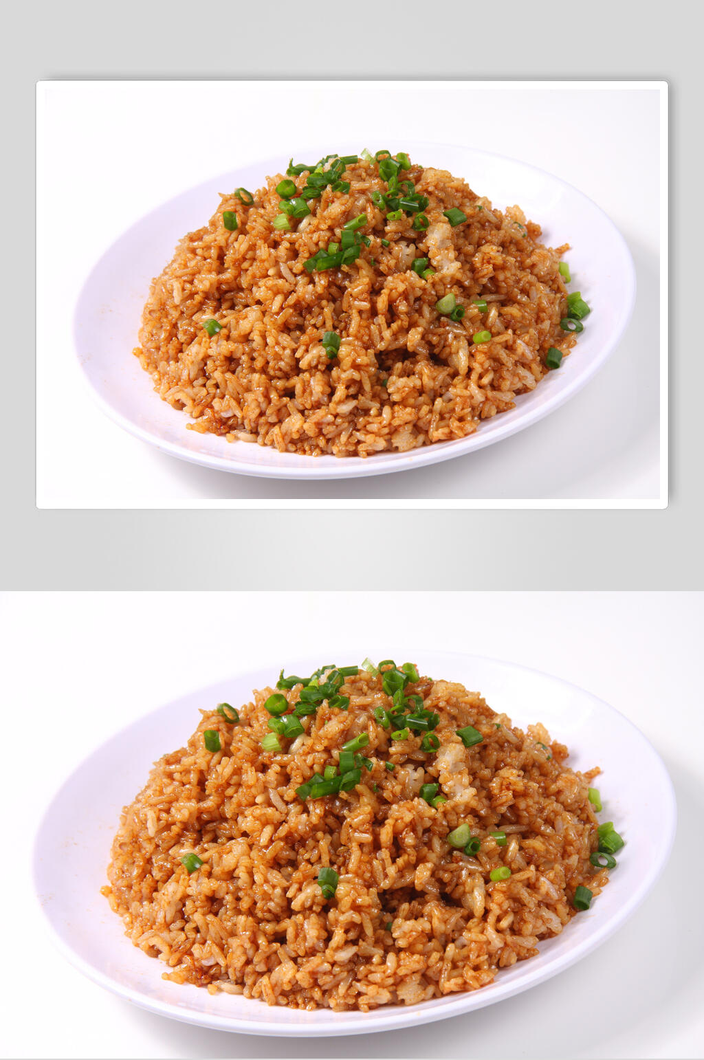 葱花酱油炒饭图片素材