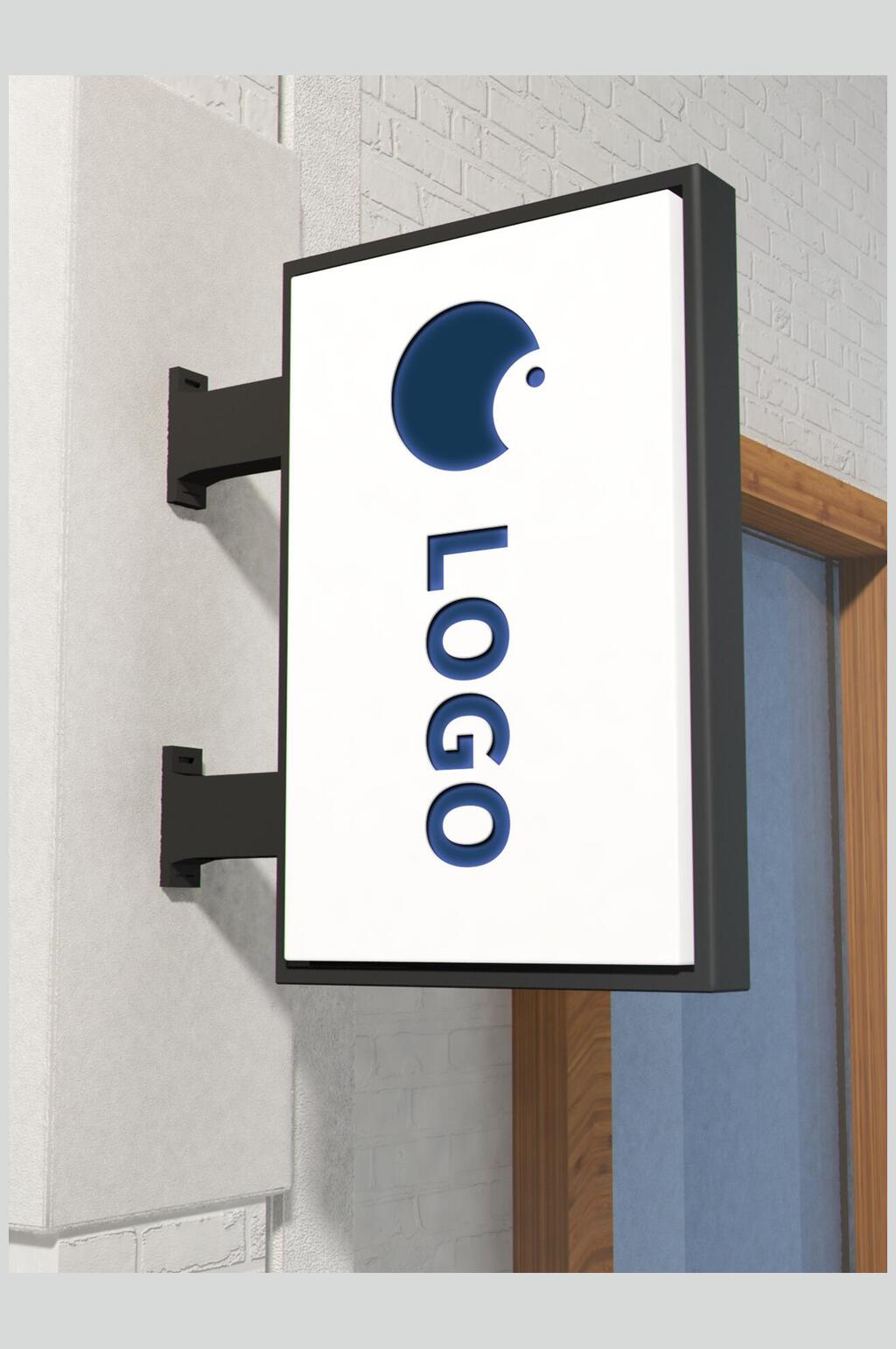 空白英文招牌门店logo样机素材