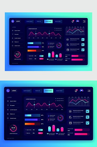 渐变科技后台矢量UI设计 UI后台界面