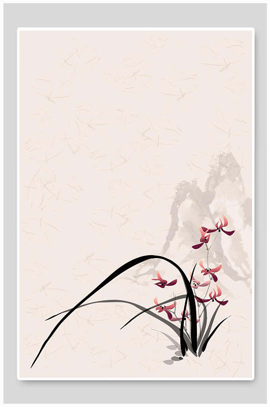 兰花中国风植物矢量背景