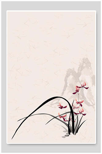 兰花中国风植物矢量背景