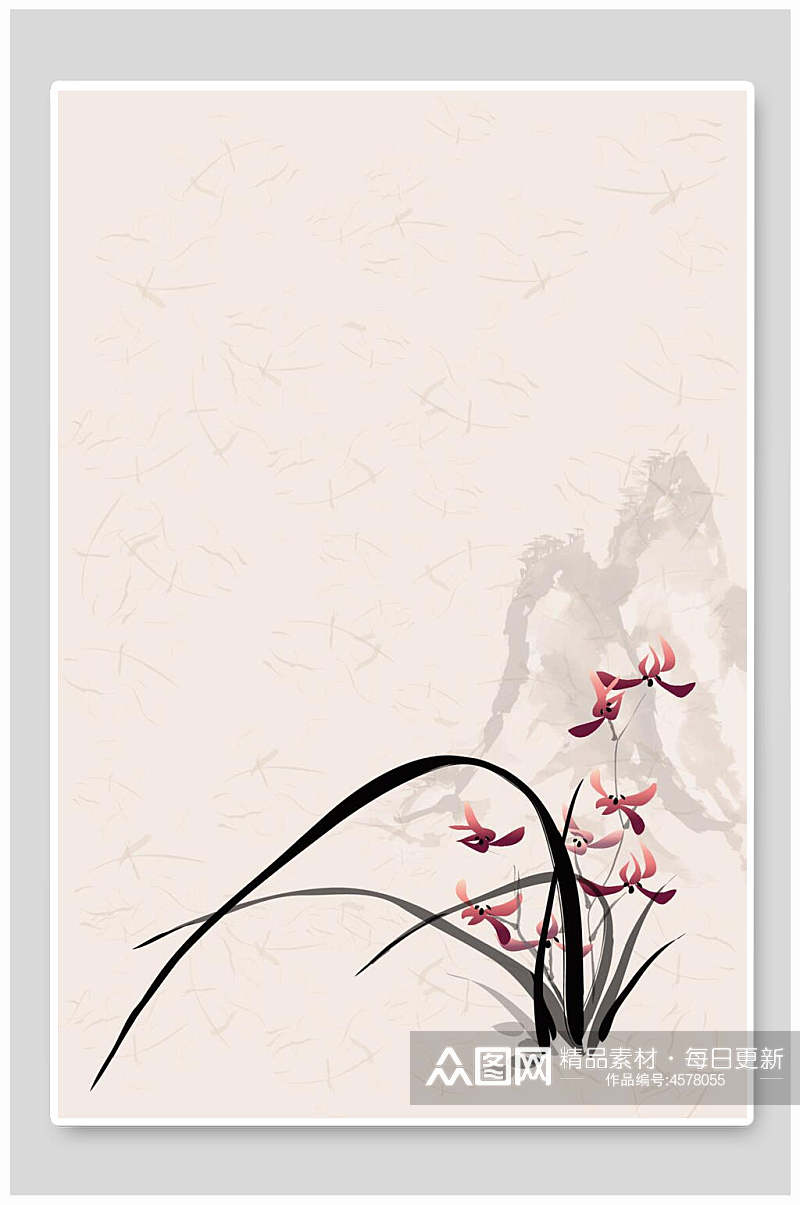 兰花中国风植物矢量背景素材