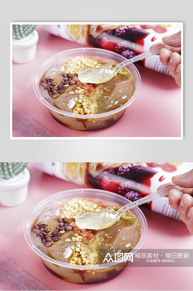 秘制食品冰粉甜品摄影图片素材