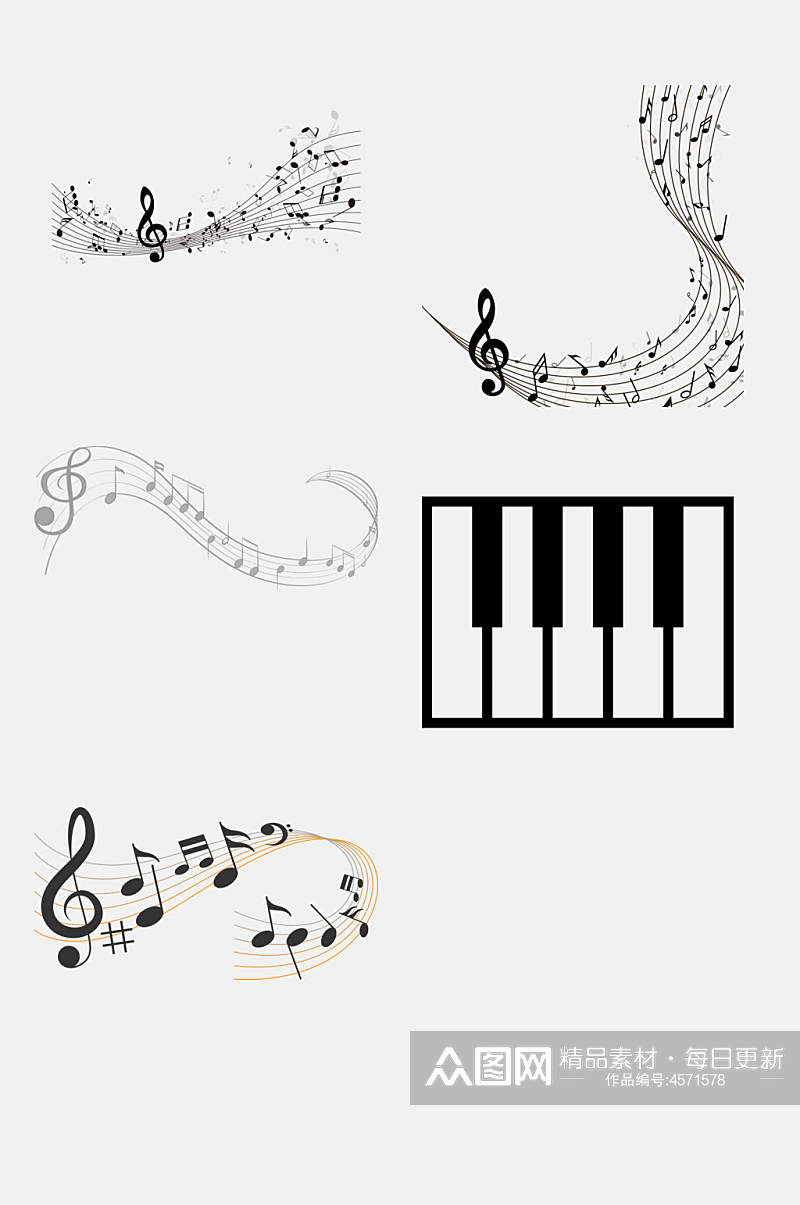 钢琴音乐符号免抠素材素材