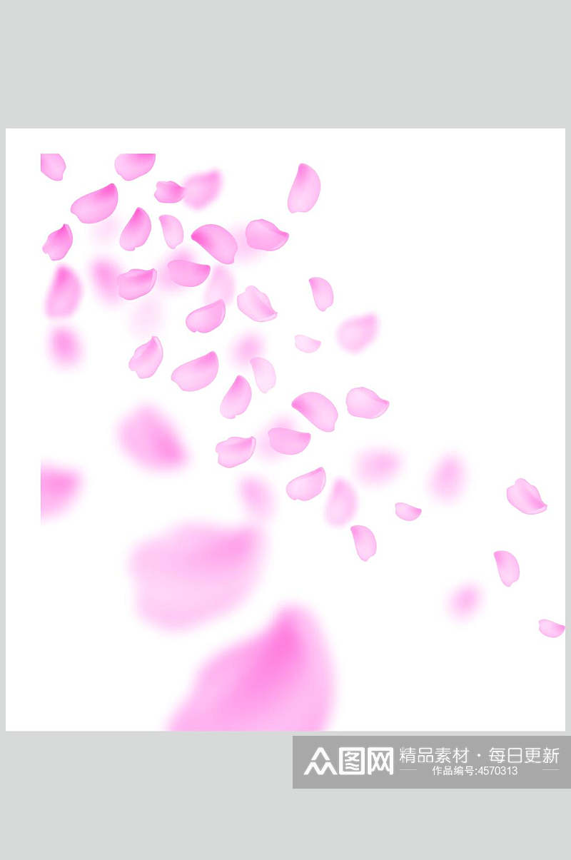 淡雅紫色花瓣矢量素材素材