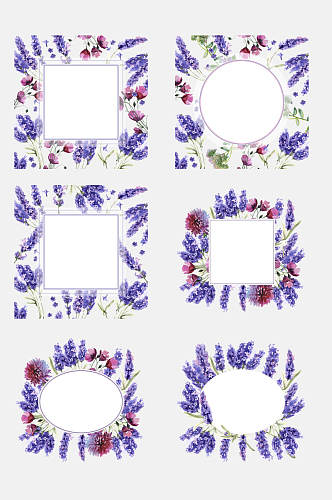 紫色鲜花植物水彩花卉免抠素材