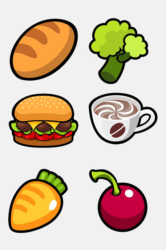 胡萝卜手绘寿司食物免抠素材