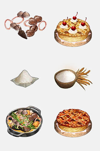 简约米饭写实手绘食物免抠素材