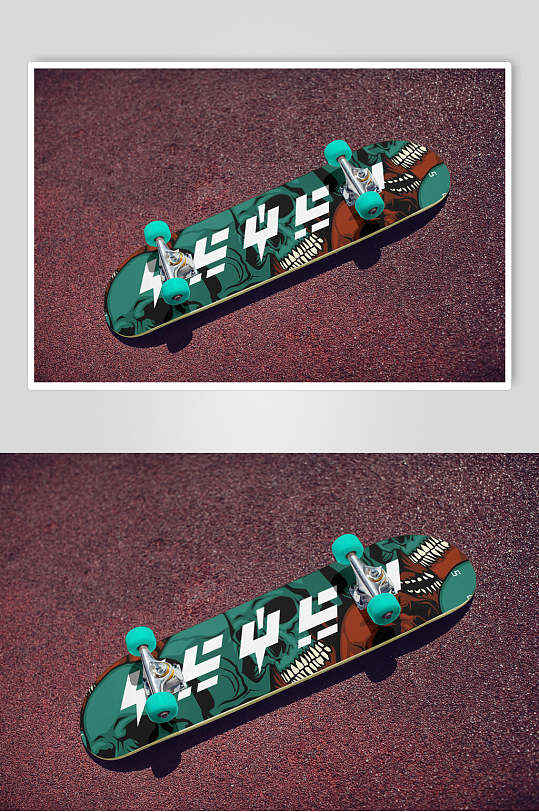 灰色紫色街头滑板样机