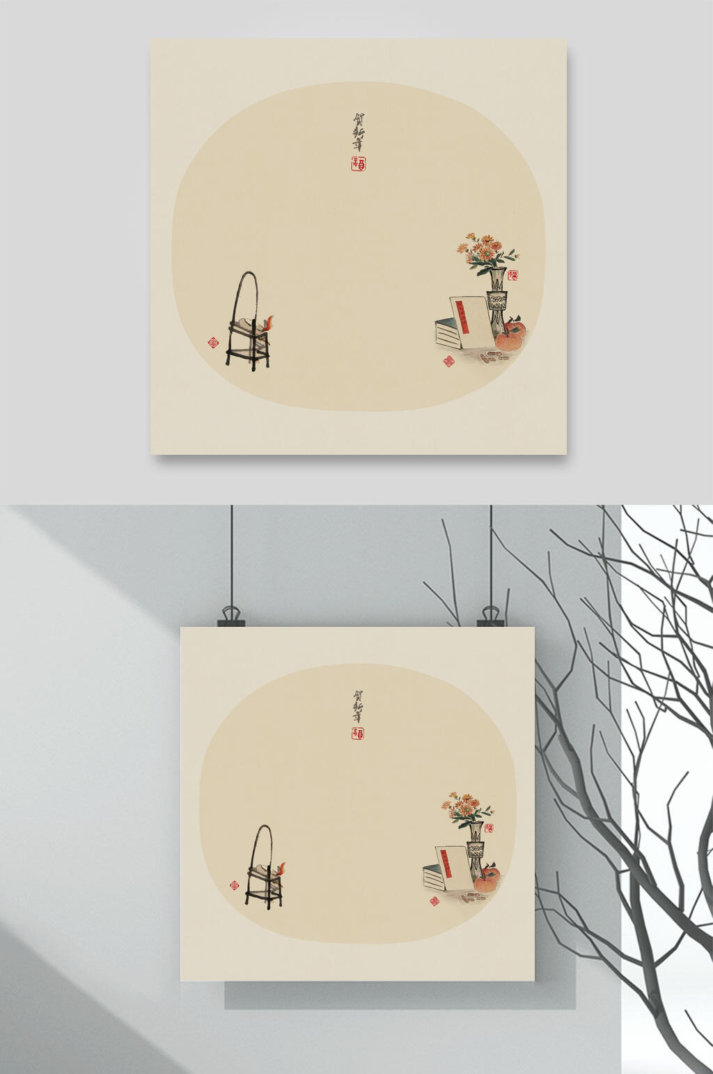 中国风年画宝宝古风背景素材