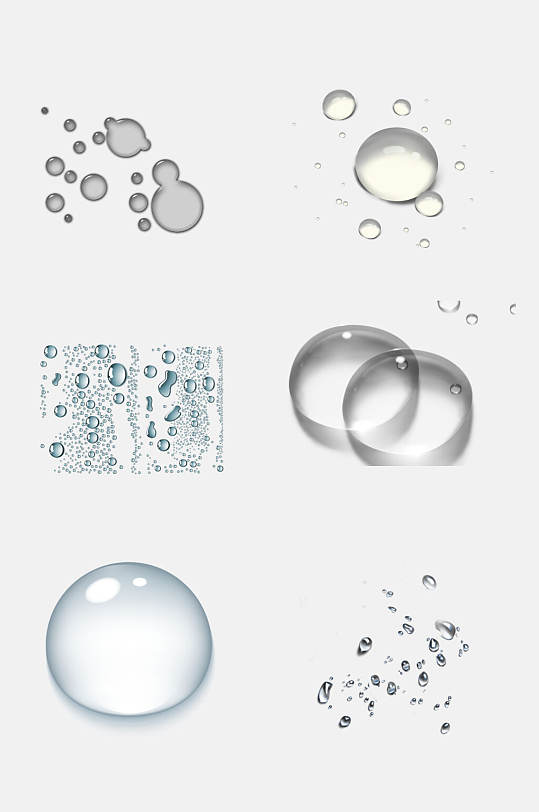 大气透明水珠水滴免抠设计素材