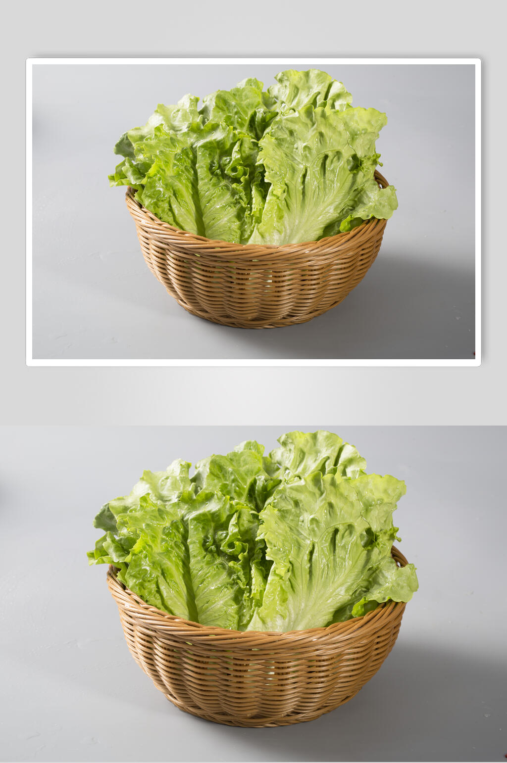 生菜简约木盘底烫菜图片素材