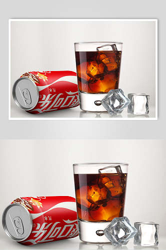 红色创意可乐饮料罐样机