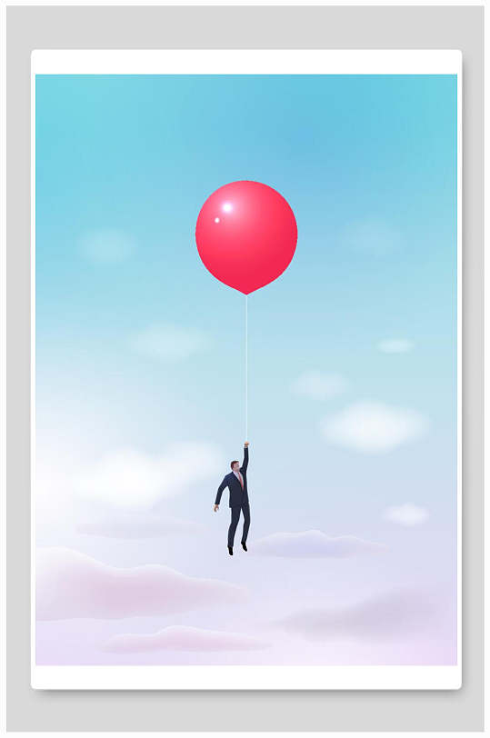 气球宇宙星空海报-众图网